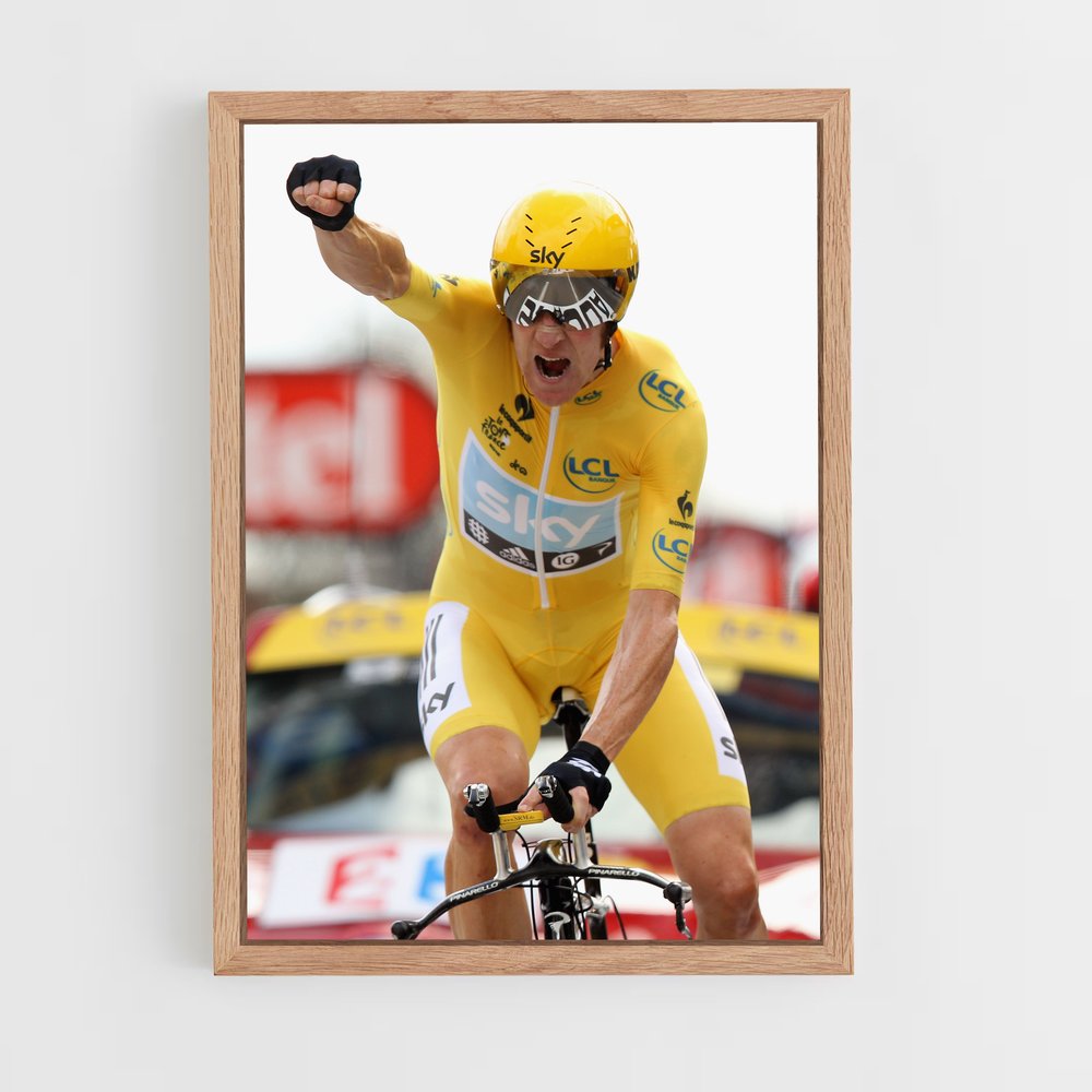 Poster Jaune Pédalant – affiche Cyclisme (vue 4)